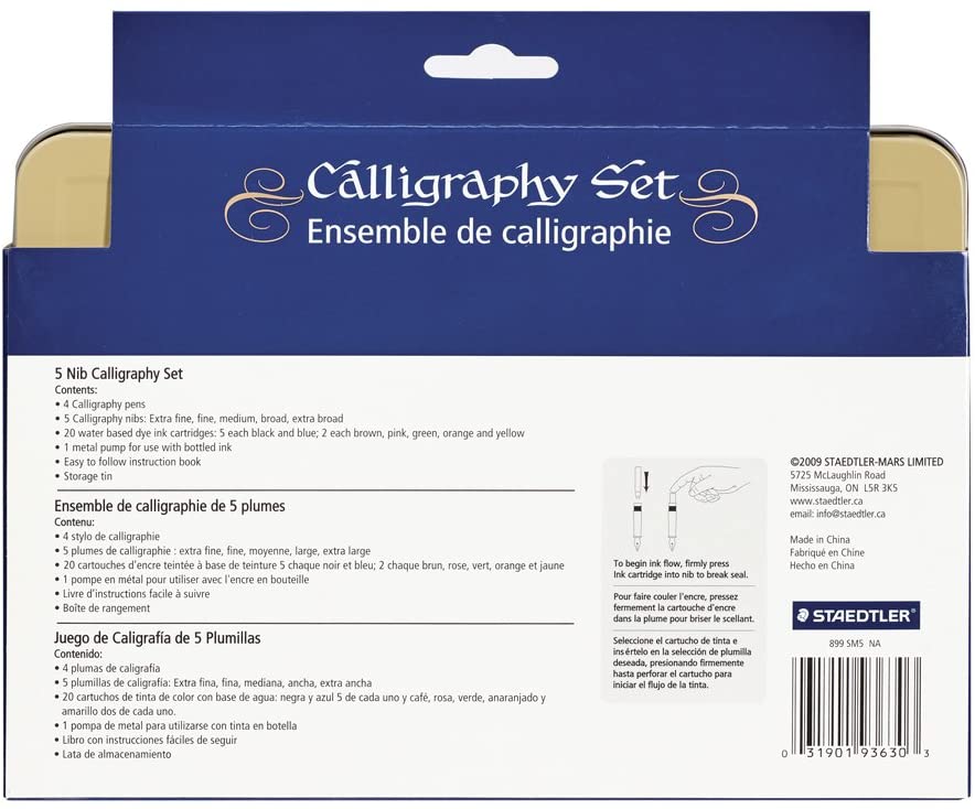 STAEDTLER calligraphy pen set, Complete 33 piece tin, ideal for