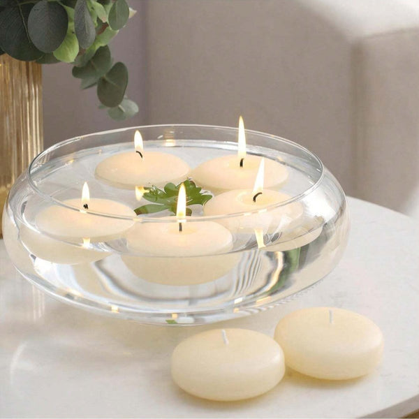 10pcs Floating Ivory White Smokeless Paraffin Wax CandlesAromatic AccessoriesSTLESS