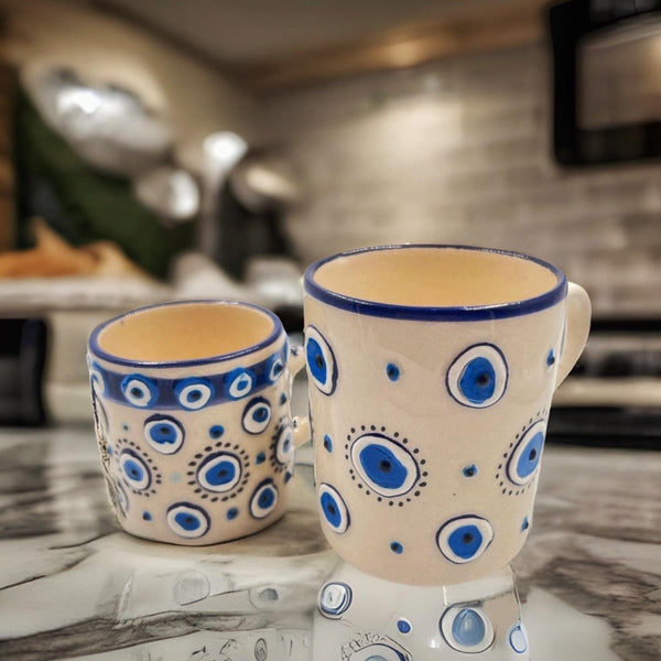 Handmade Ceramic Blue Eye MugcoffeeSTLESS