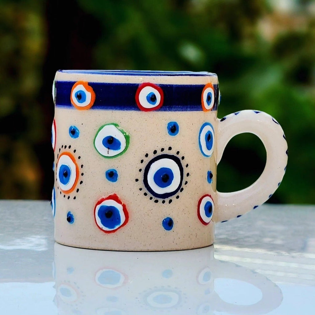 Handmade Ceramic Blue Eye MugcoffeeSTLESS