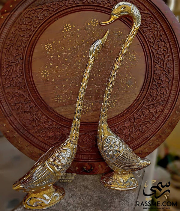 High Quality Gold and Silver Plated Brass Swan Set Home DecorationHome DecorSTLESS