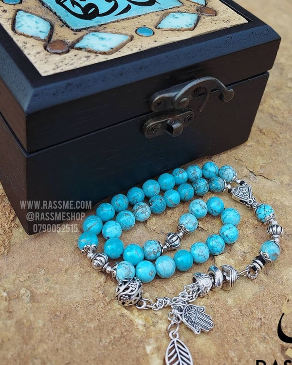 High Quality Turquoise Prayer Beads With BoxPrayer BeadsSTLESS