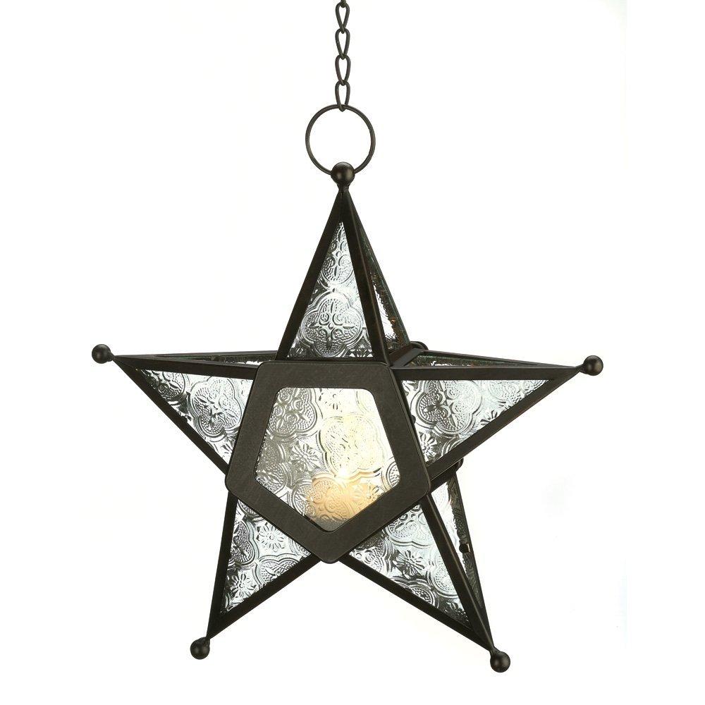 Iron With Glass Star Shaped Lantern Lamp / CandleLanternSTLESS