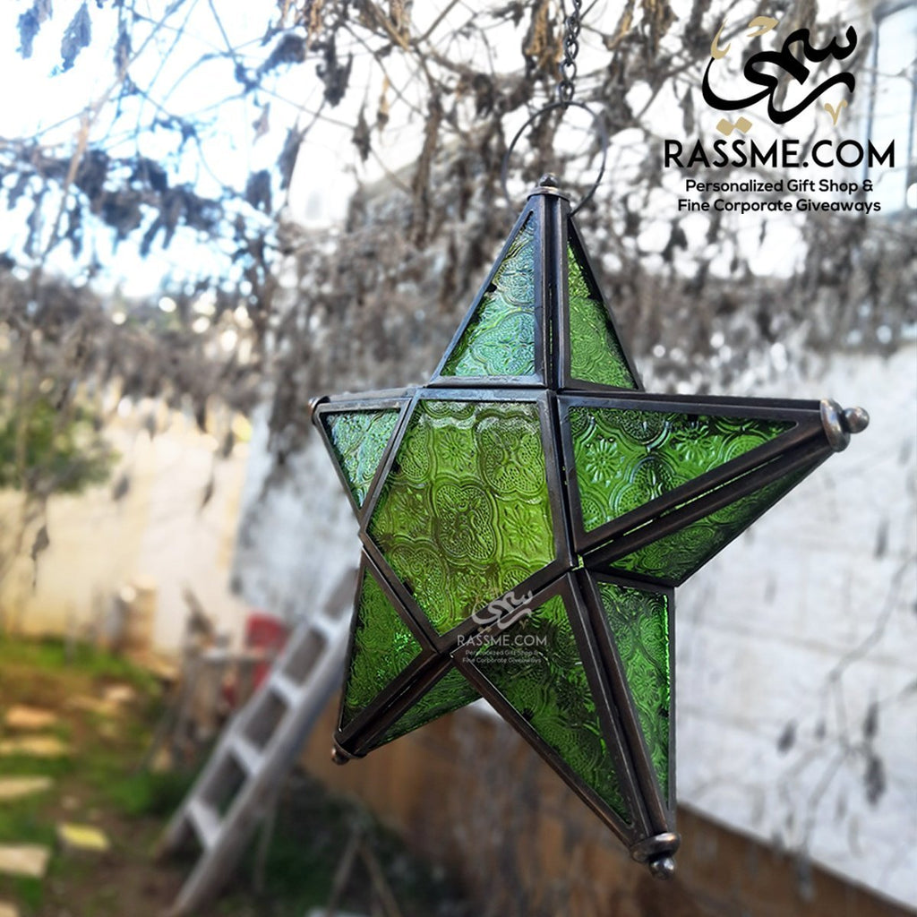 Iron With Glass Star Shaped Lantern Lamp / CandleLanternSTLESS