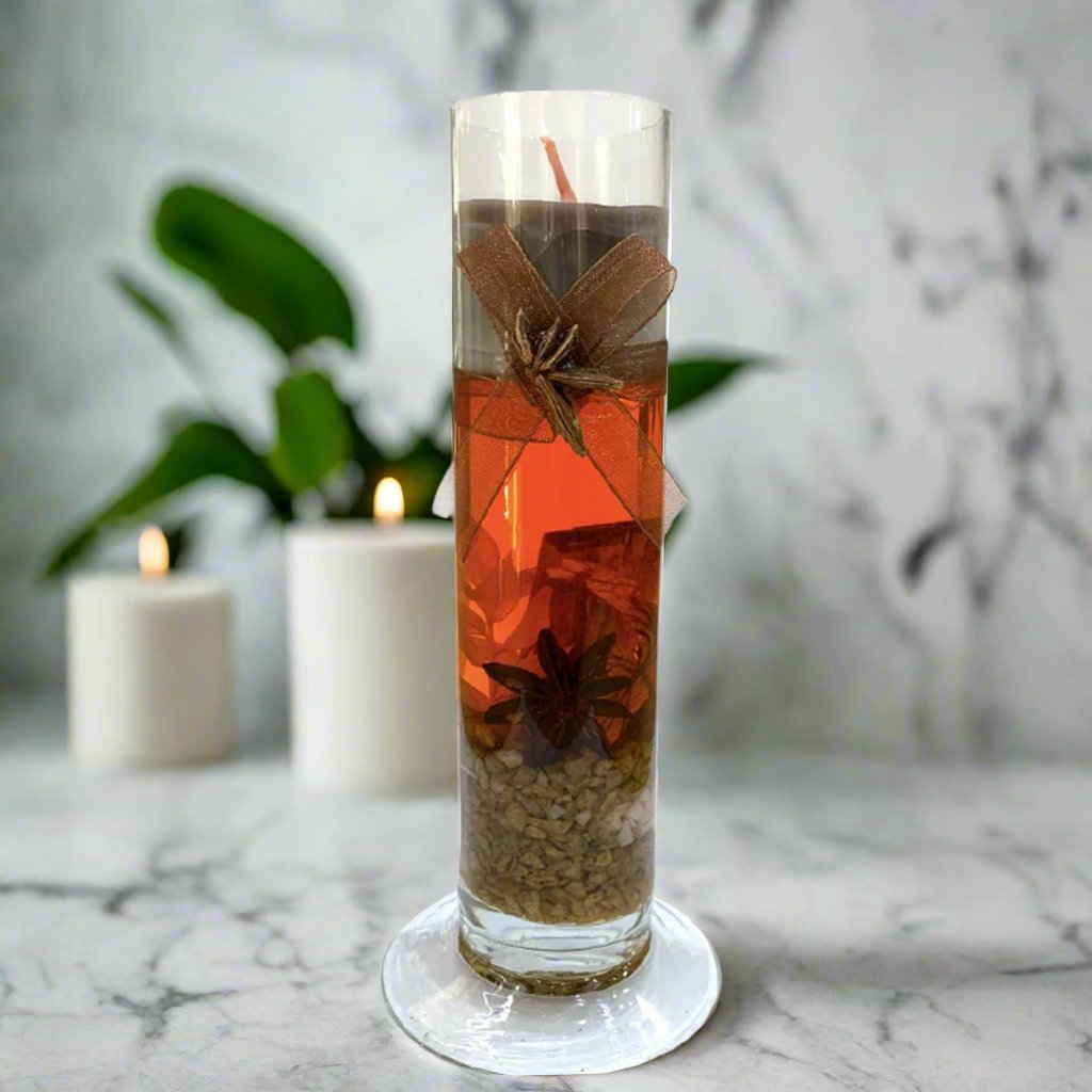 Personalized Candle Glass Brown GelAromatic AccessoriesSTLESS