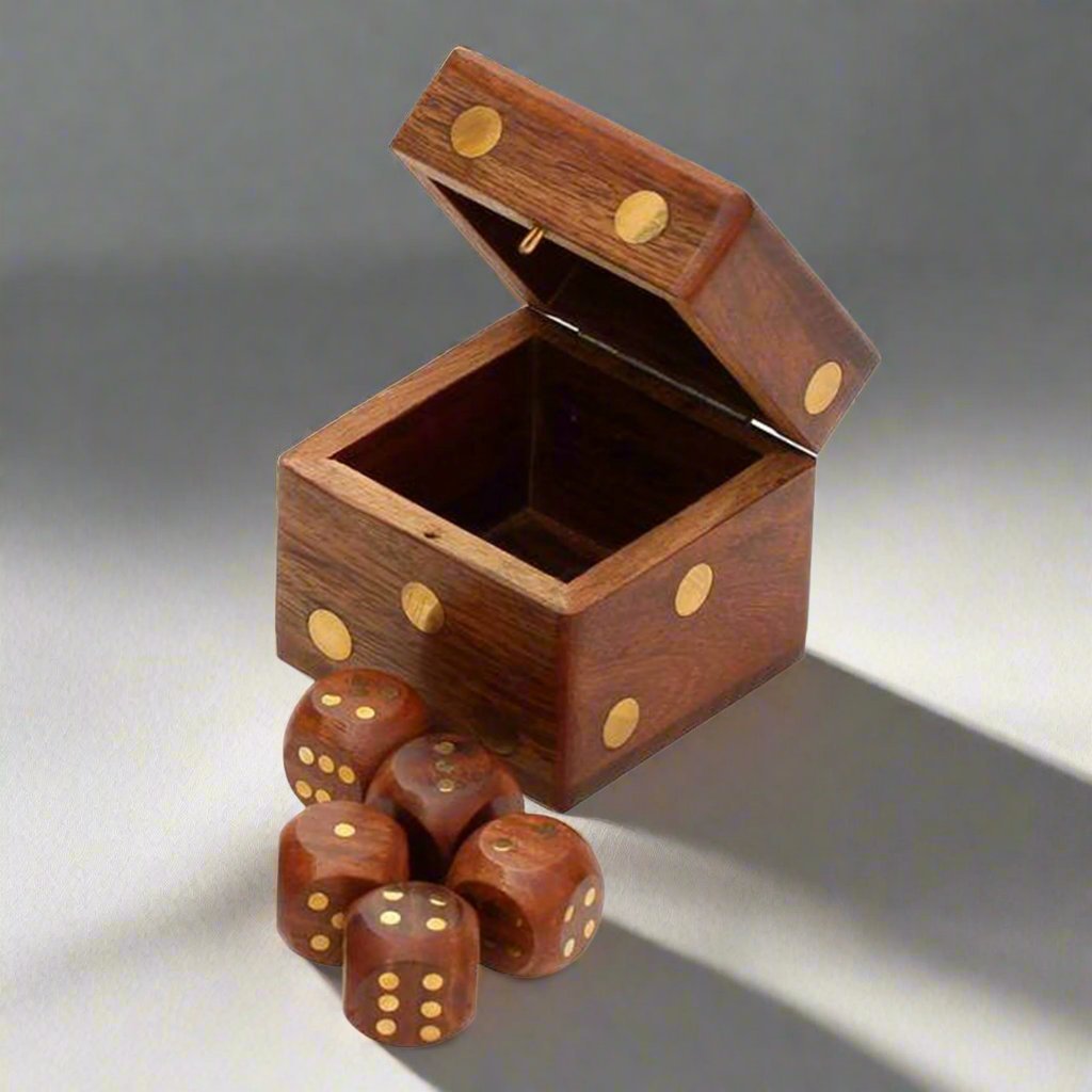 Rose Wood with Brass Dice BoxFunSTLESS