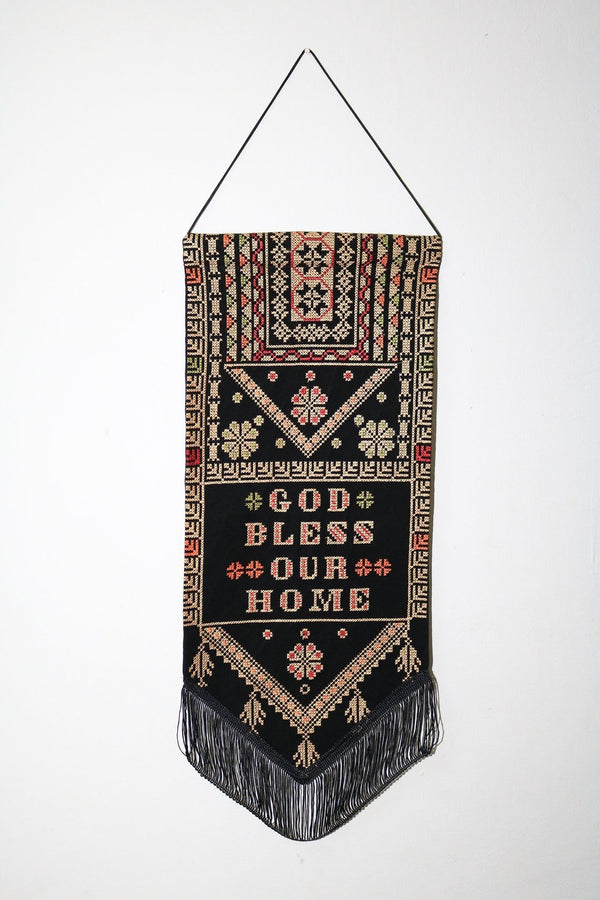 Wall hanging God Bless Our Home Tatreez Palestinian embroiderywall hangingSTLESS