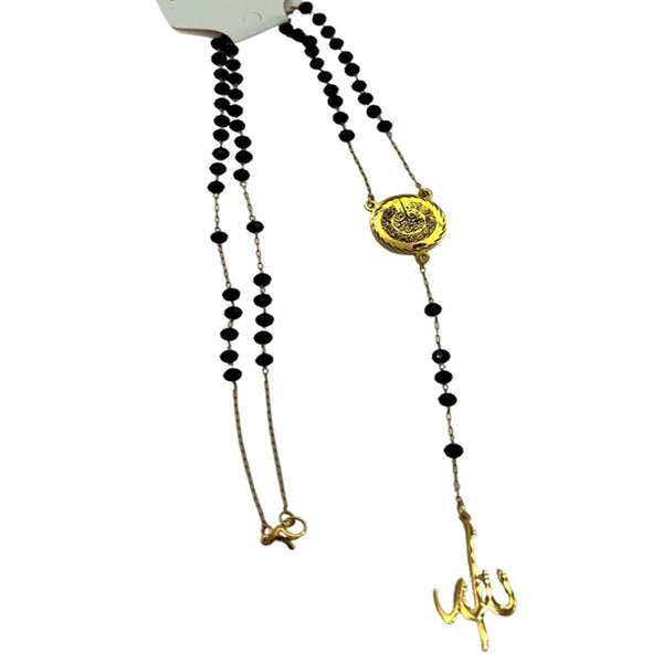 Al - Mu’awwizatain Black Necklace Rosary and Gold PlatedNecklacesSTLESS