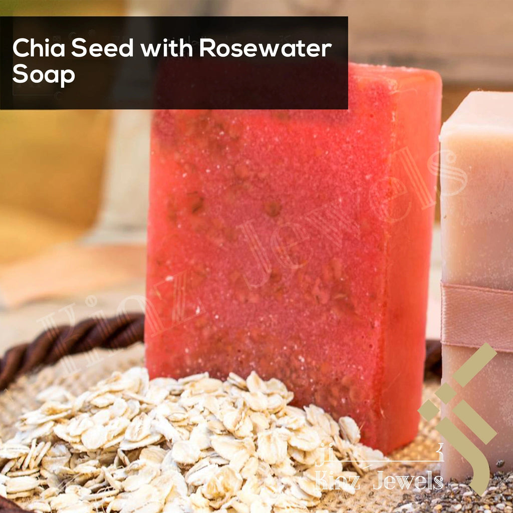 Chia Seed With Rosewater Soap Bar With Dead Sea Mineralsdead seaSTLESS