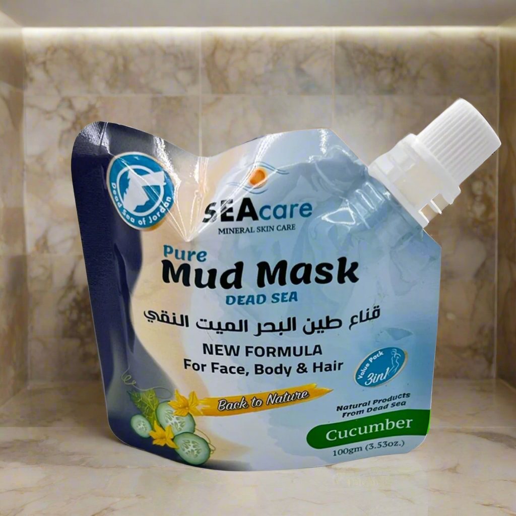 Cucumber Naturals Dead Sea Mud Mask for Face, Body and hair for Acne, Blackheadsdead seaSTLESS