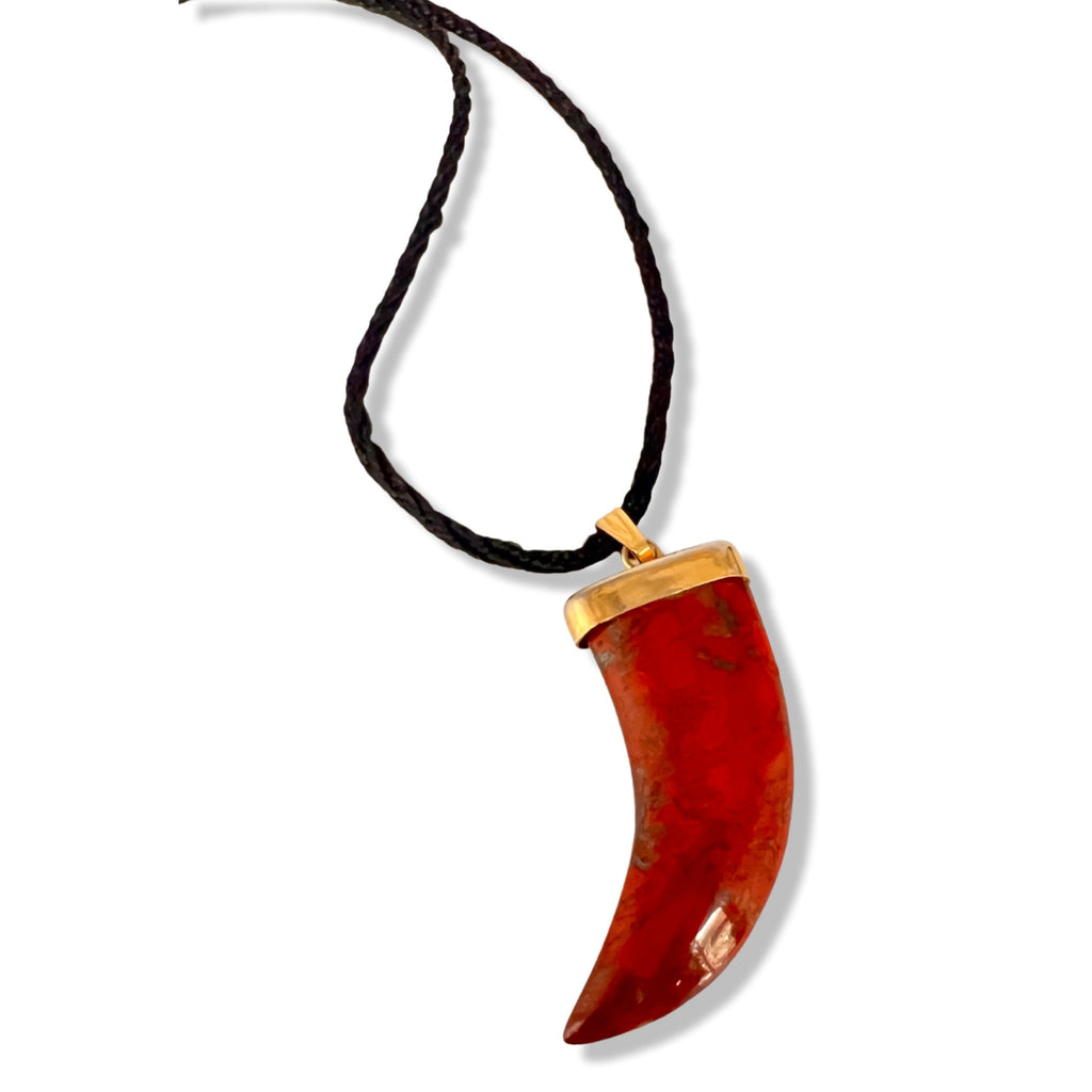 Gemstone Agate Wolf Fang NecklaceNecklacesSTLESS