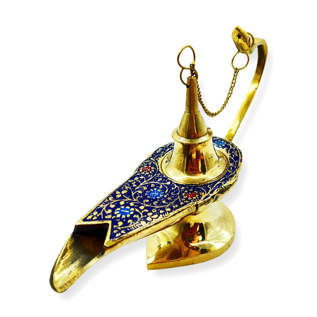 Incense Holder Aladdin Lamp Brass & Enamel Colors – STLESS