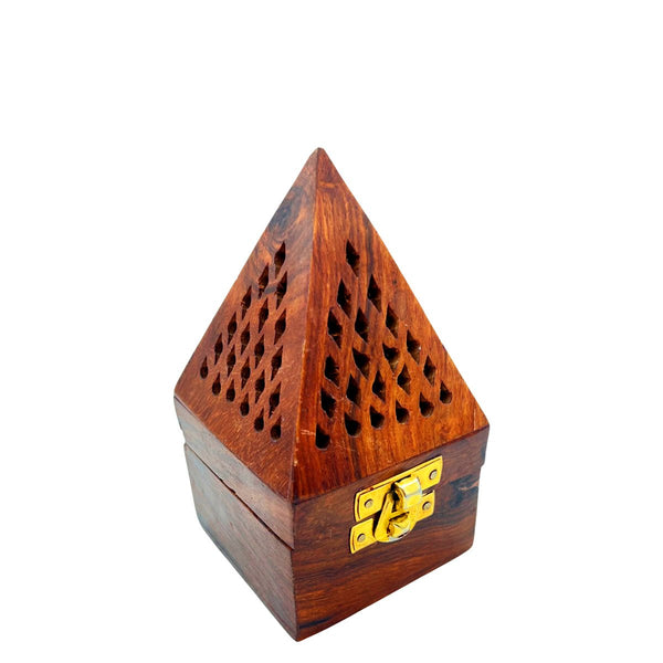 Incense Holder Handmade Wooden Pyramid BoxIncense BurnerSTLESS