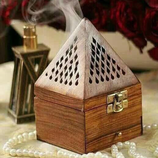 Incense Holder Handmade Wooden Pyramid BoxIncense BurnerSTLESS