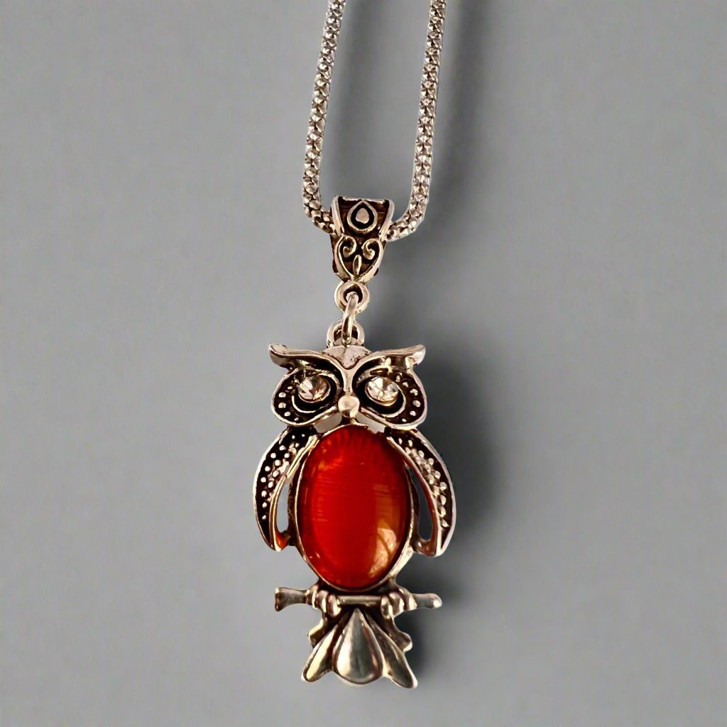 Owl Gemstone NecklaceNecklacesSTLESS