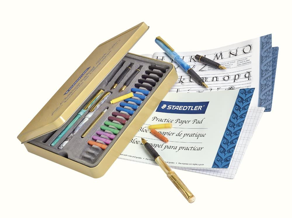 STAEDTLER calligraphy pen set, Complete 33 piece tin, ideal for all sk –  STLESS
