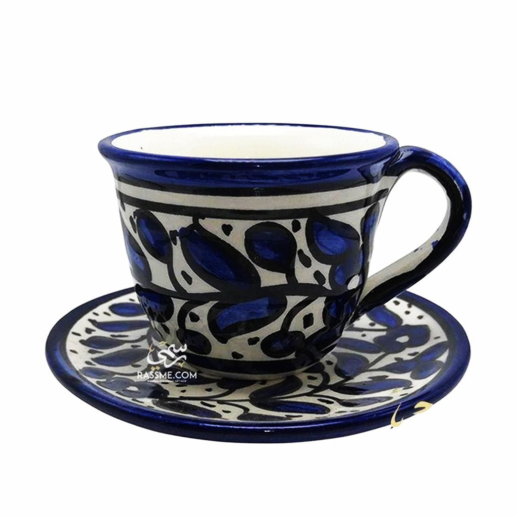 Turkish Coffee Ceramic Floral Blue Hand paintedcoffeeSTLESS