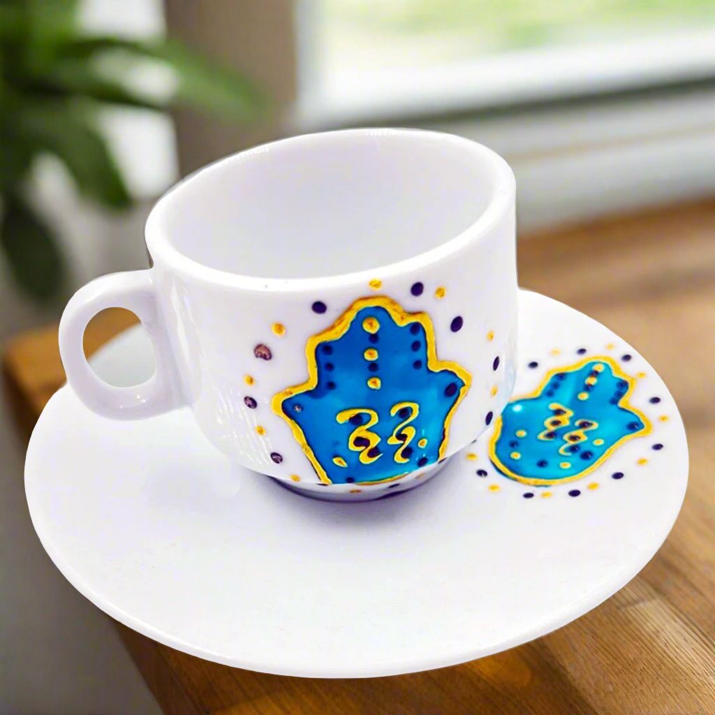 Turkish Coffee Cup Hamsa CeramiccoffeeSTLESS